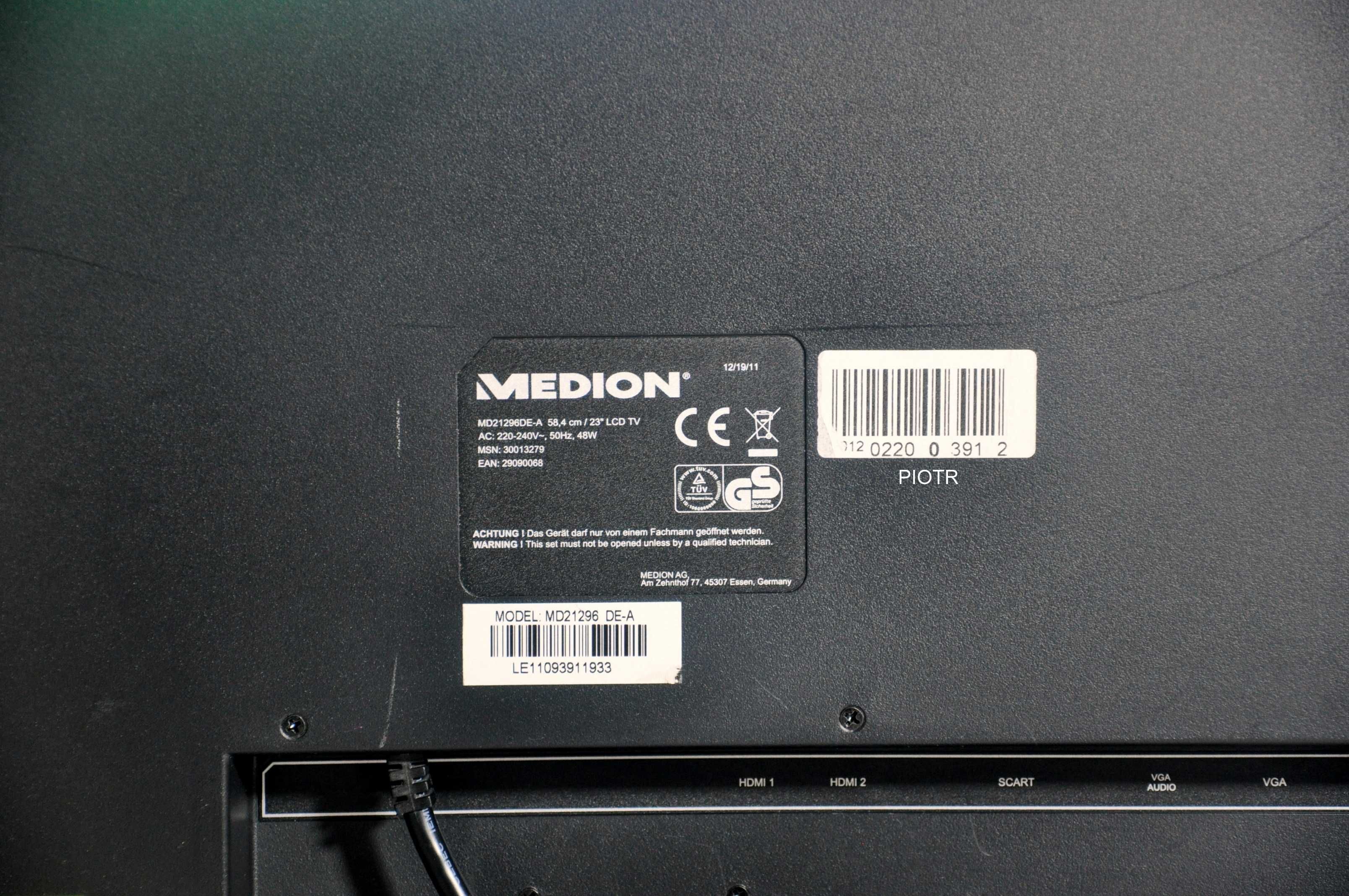TELEWIZOR /DVD/Monitor  MEDION MD21296  &  23 cale z DVD