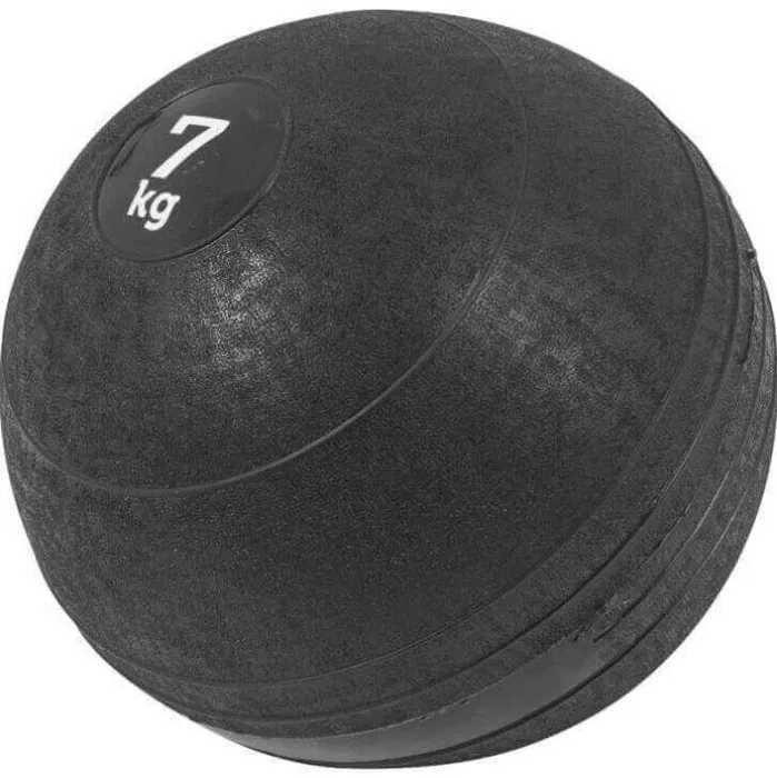 Piłka lekarska 7 kg gumowa, czarna Slamball