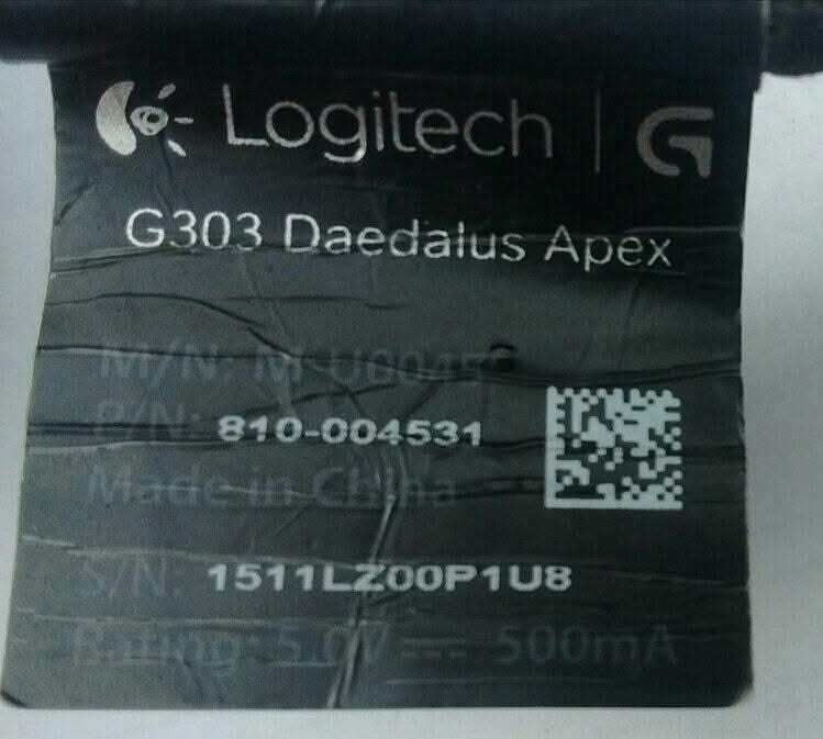 Mysz LOGITECH G303 DAEDALUS APEX, 12.000 DPI, kabel 2,1 metra, filmik.