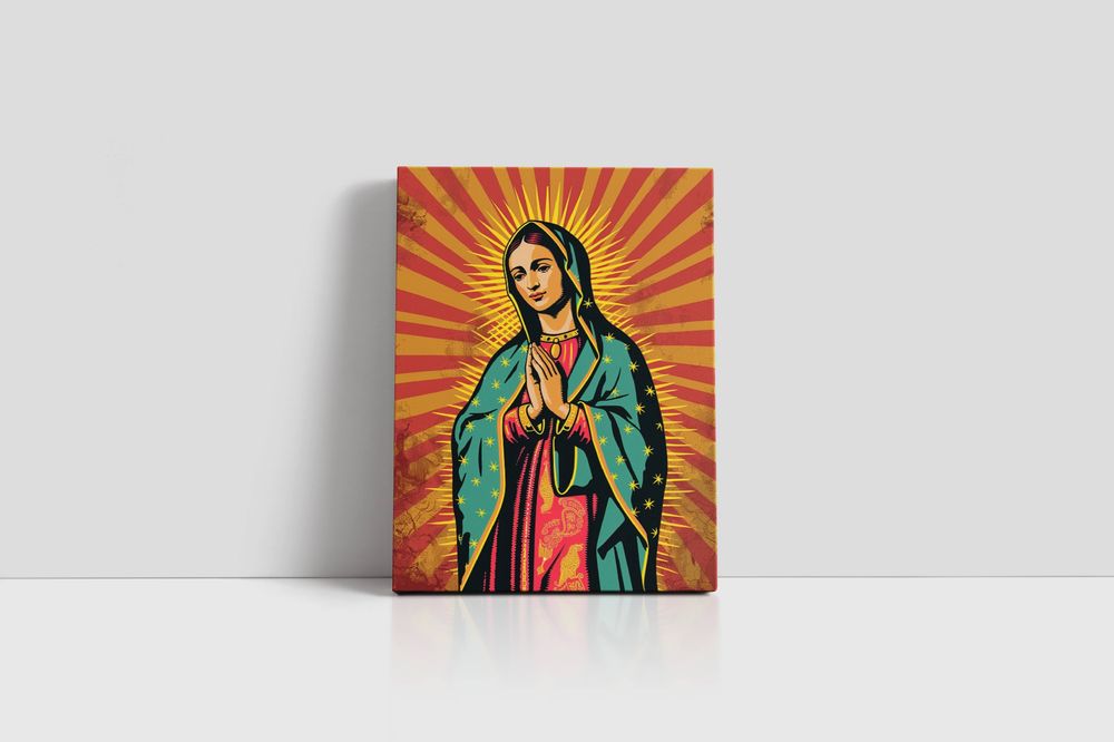 Obraz na płótnie Ikona Matki Boskiej Maryi 45x60 cm do wnętrz