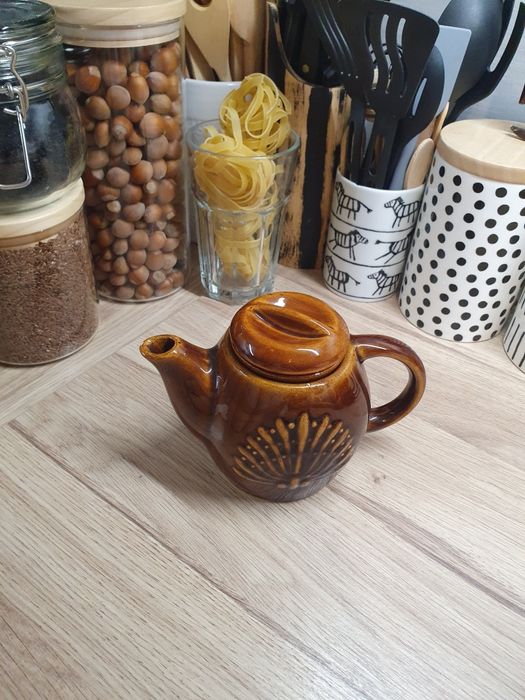 Imbryk PRL zaparzacz czajniczek porcelana jak Mirostowice Pruszków