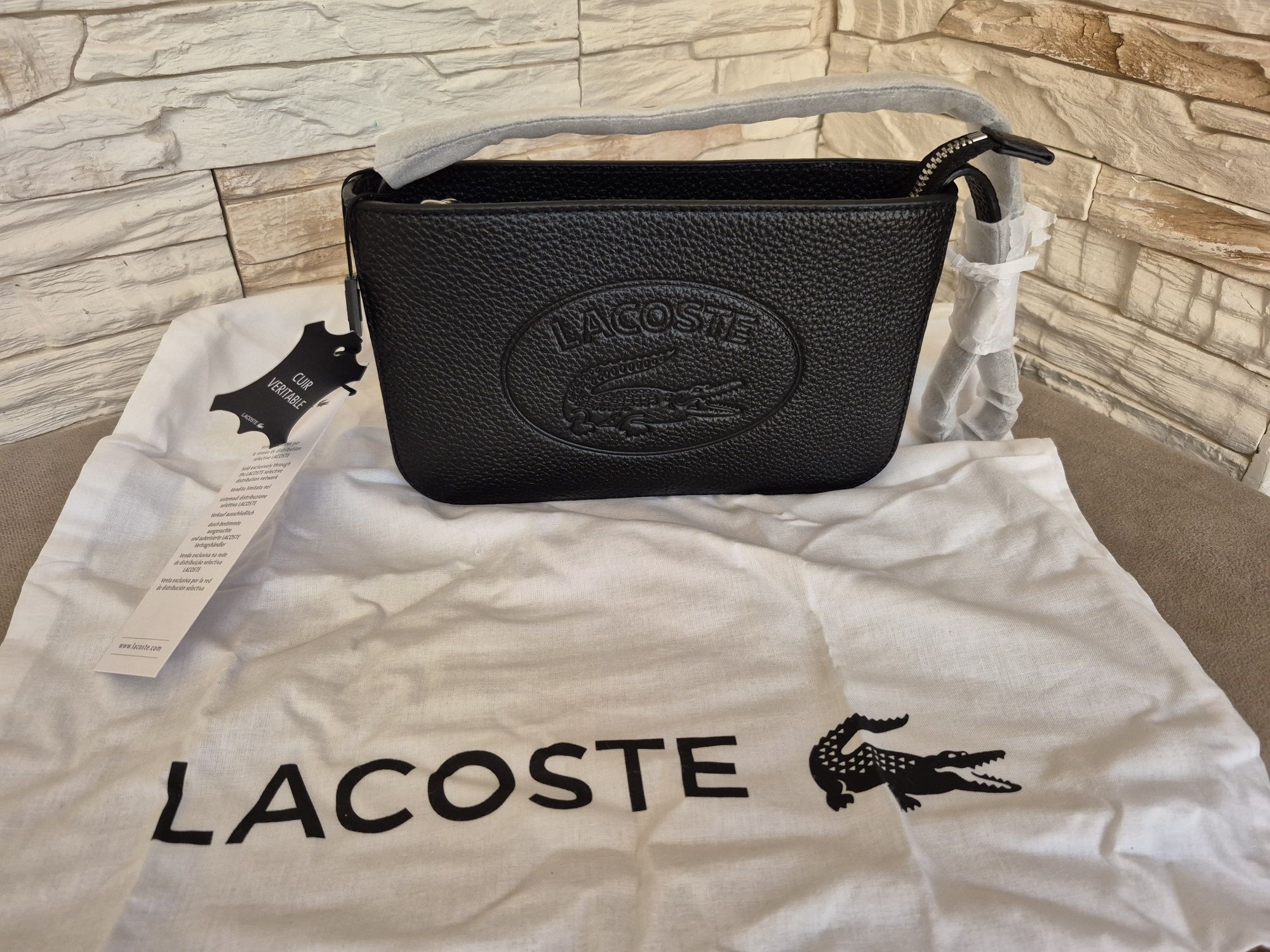 Torebka Torebeczka Skórzana Damska Lacoste