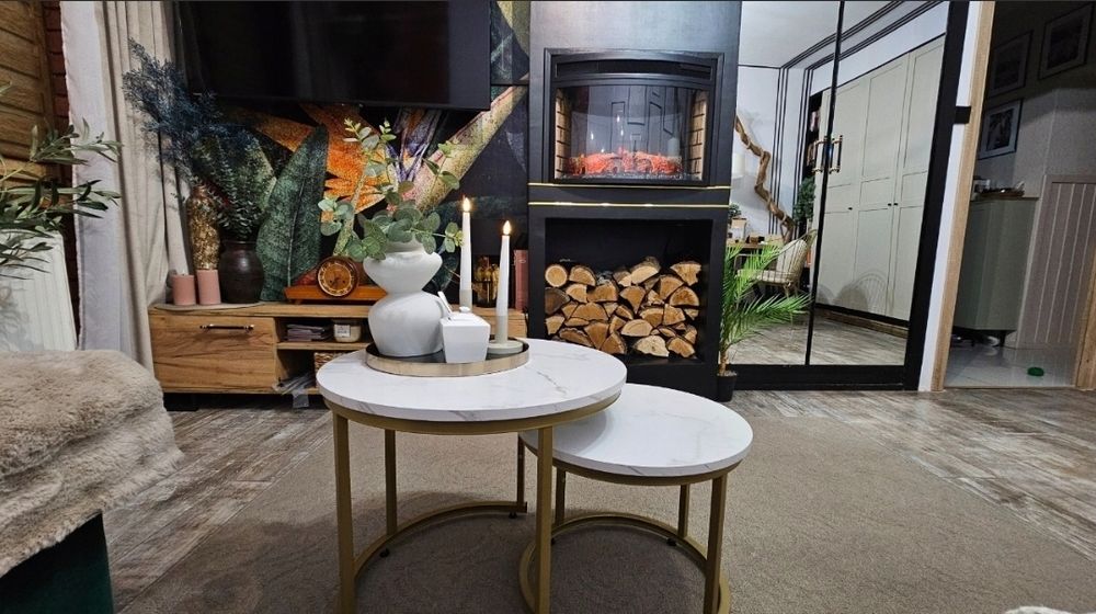 Nowy zestaw dwóch stolików kawowych do salonu glamour komplet loft