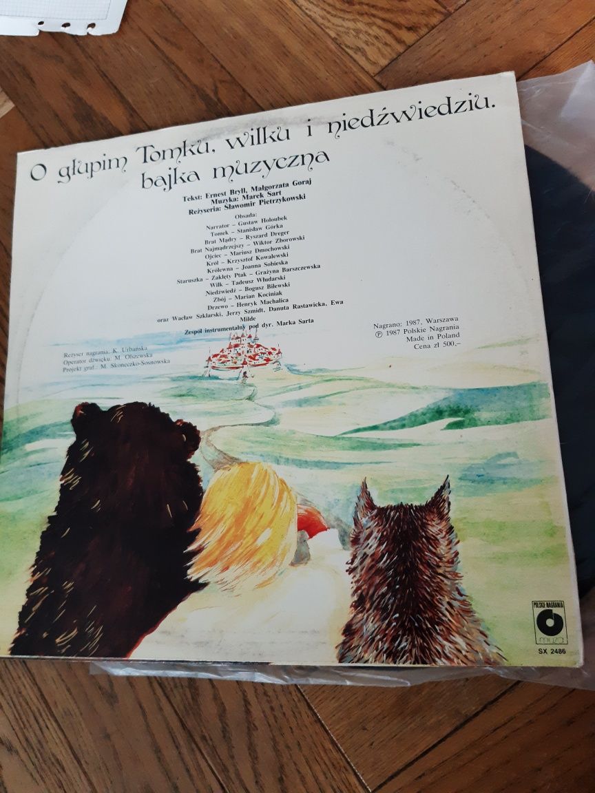 Plyta winylowa O głupim Tomku, wilku i niedźwiedziu bajka muzyczna