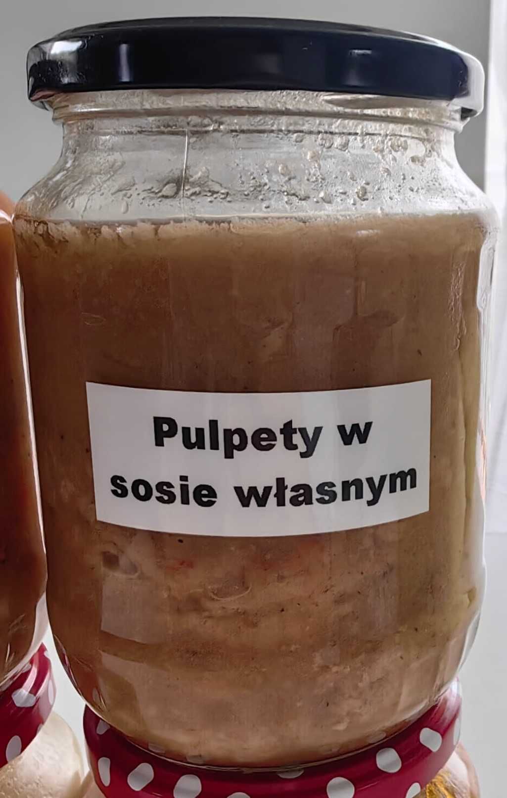 Słoiki z wekowanymi obiadami strogonow,fasolka,zrazy,pulpety,gołąbki