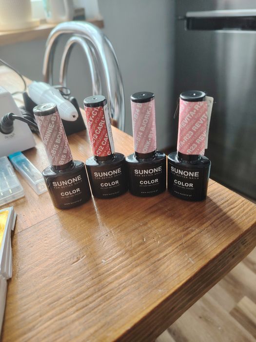 Zestaw do paznokci hybrydowych SUNONE Home2 + frezarka Nova + lakiery