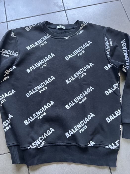 M/L oversize napisy BALENCIAGA bluza bawełna