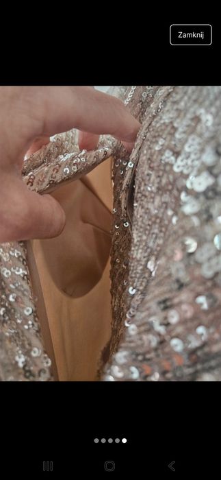 Sukienka suknia cekiny srebrna 44