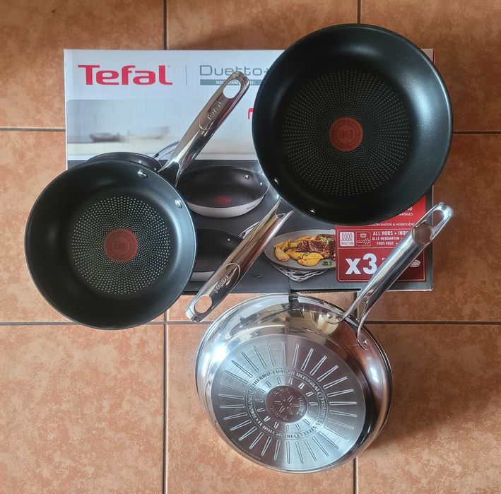 Набір (3 штуки) сковорідок Tefal G732S334 Duetto+ 20/24/28 см