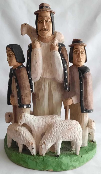 GÓRALE PASTERZE Rzeźba ludowa Cepelia Spółdzielnia Kanon Rzeźba Drewno