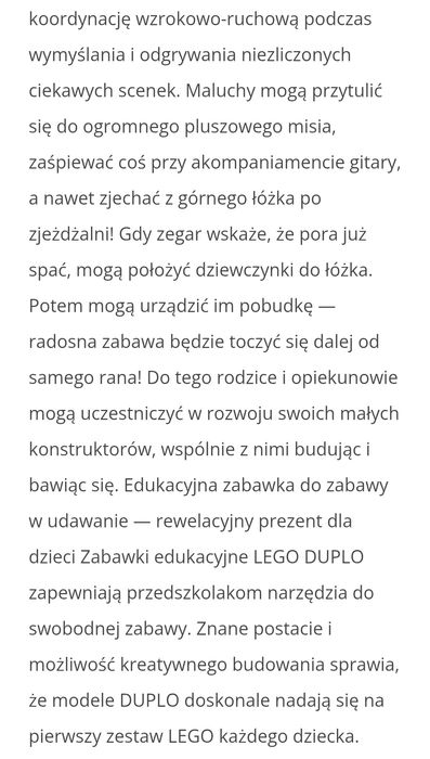 Lego Duplo 10926 sypialnia