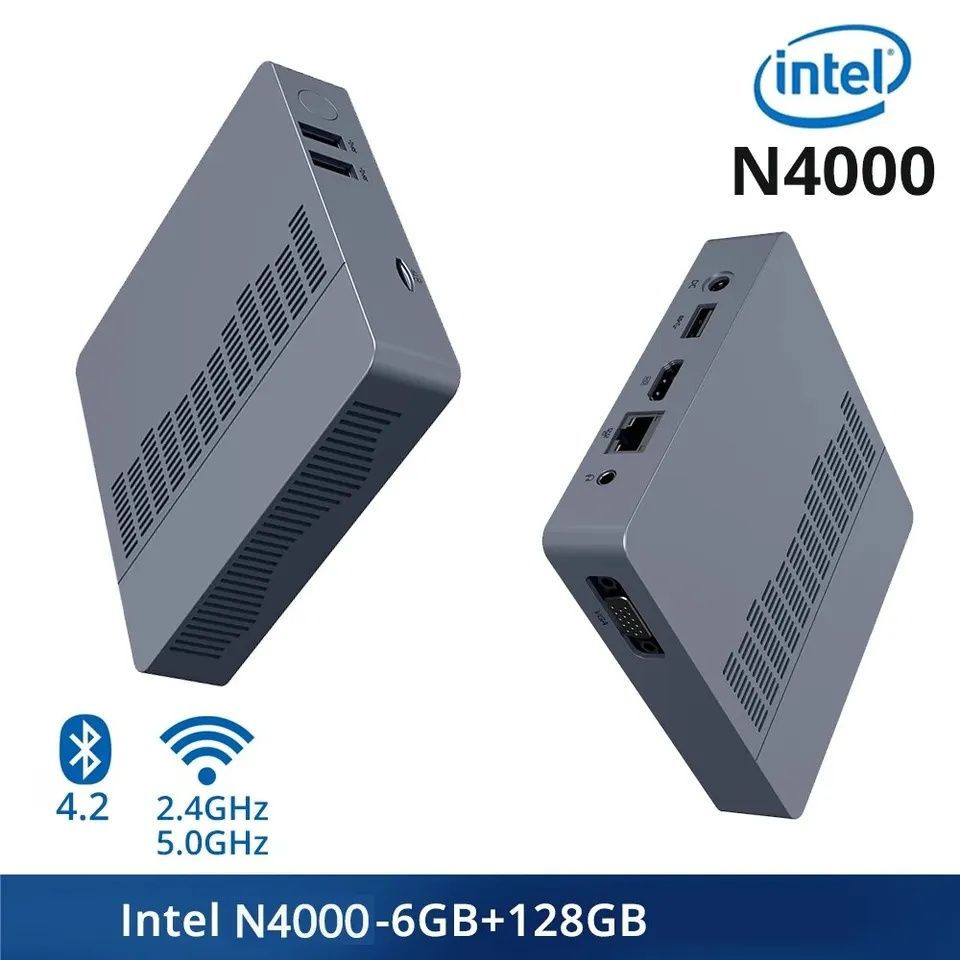 SOYO Air Мини ПК Intel N4000, Windows 11, 6 Gb оперативка, 128 винт.