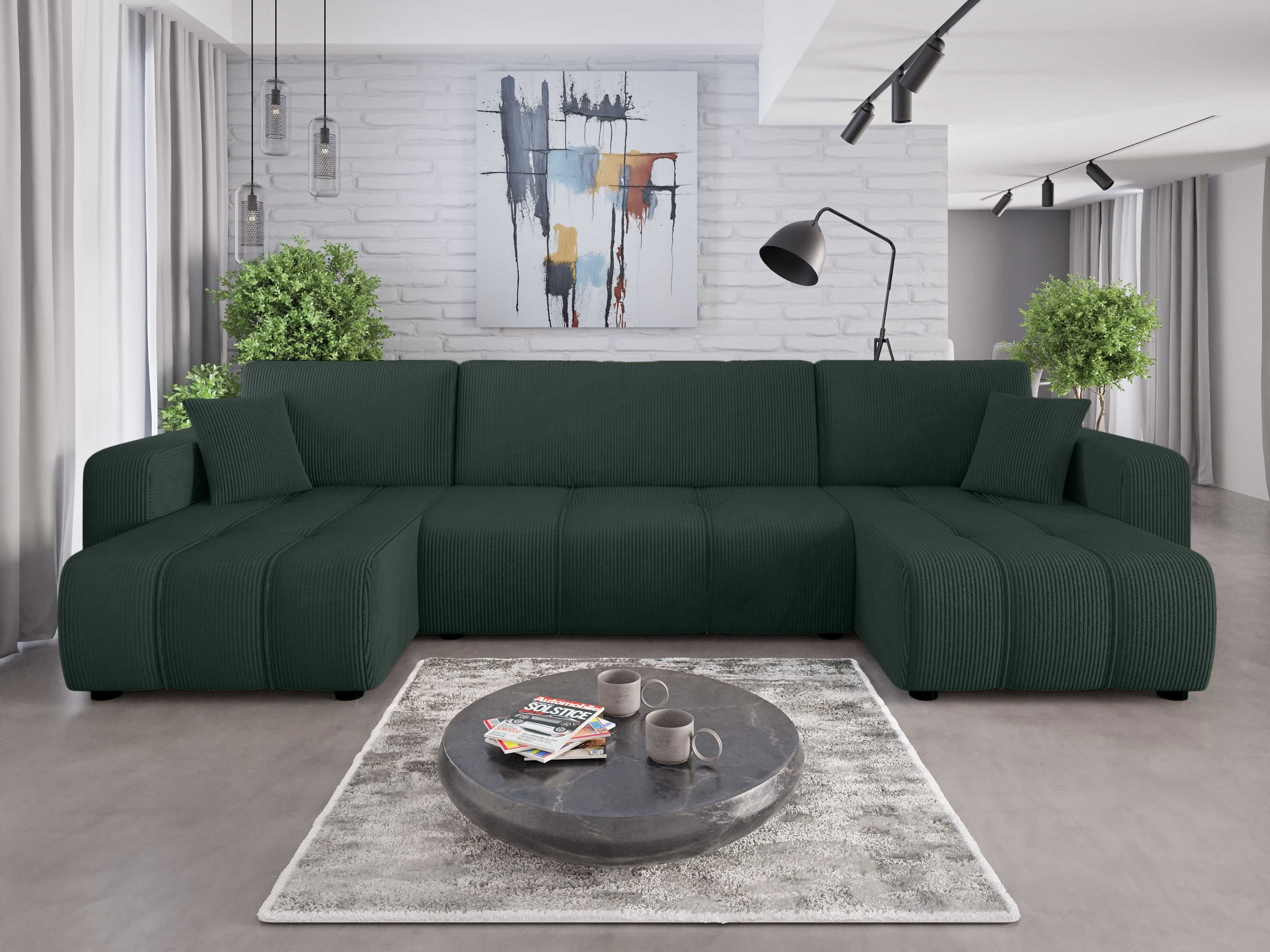 Narożnik Sofa Alice U funkcja spania pojemnik Poso 5 sprezyna falista