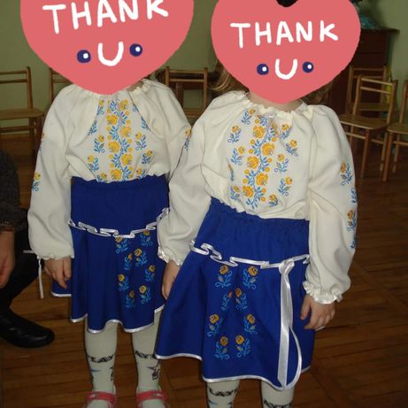 Сорочка спідничка вишиванка плаття на близнят