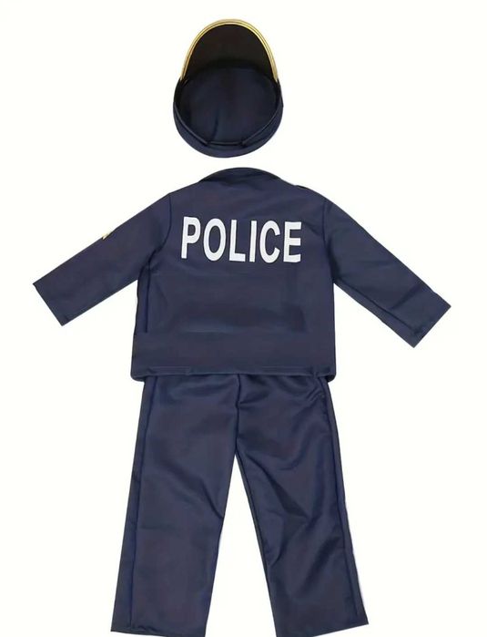 Nowy kostium POLICJANT + akcesoria! r. 134/140 przebranie strój