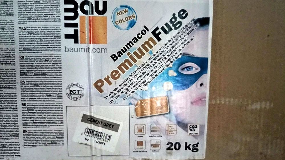 Фуга цементна сіра Baumit PremiumFuge Gray CG2 5*20 кг