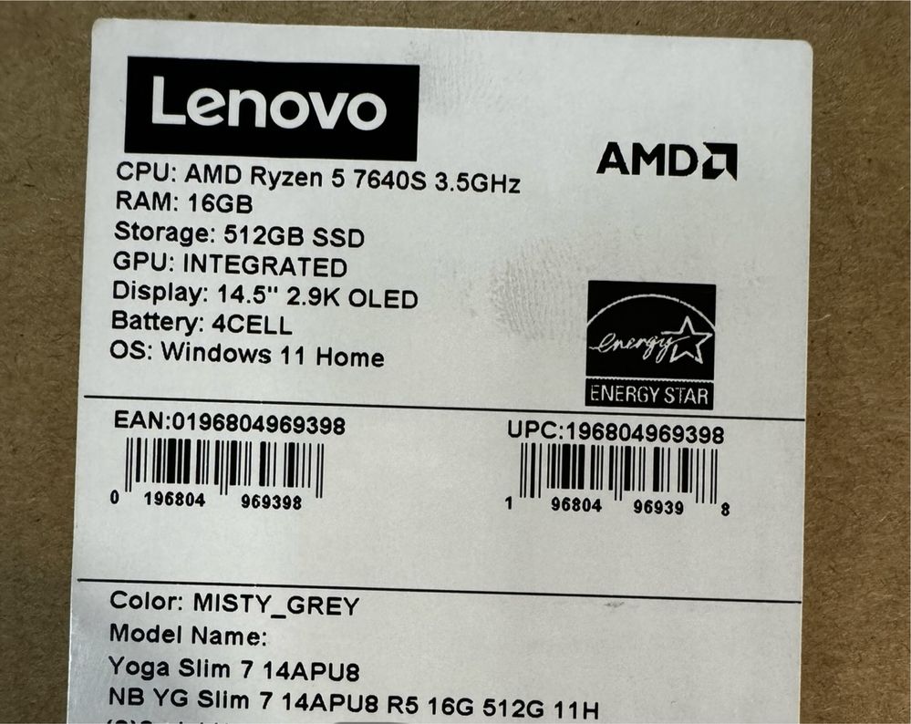 Sklep nowy laptop Lenovo Yoga Ryzen 5 7th 16gb 512gb.14,5" OLED 2.9K