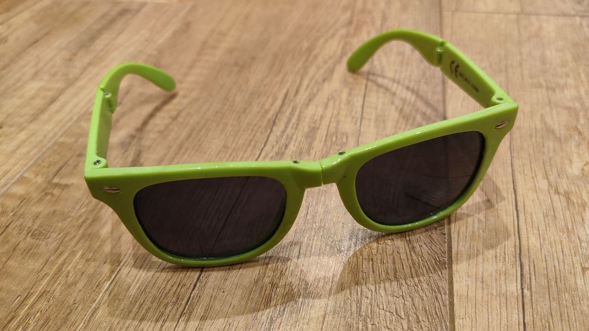 Gadżet okulary przeciwsłoneczne składane na pół limonkowe