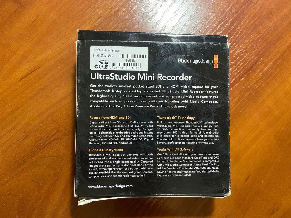 Blackmagic Design UltraStudio Mini Recorder карта видеозахвата