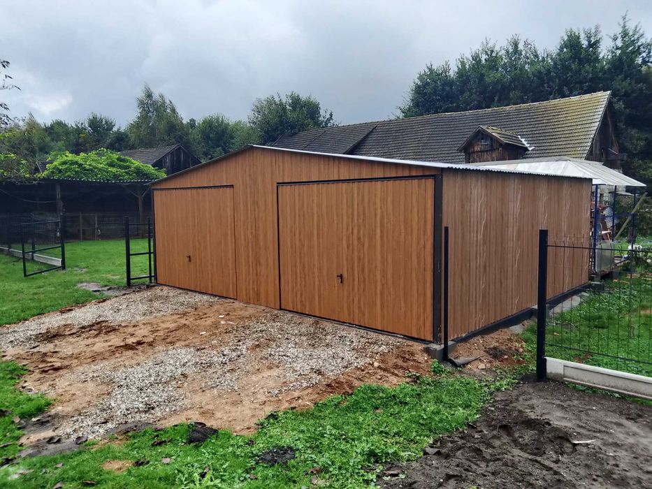 Garaż blaszany blaszak 7x6 Dwuspadowy