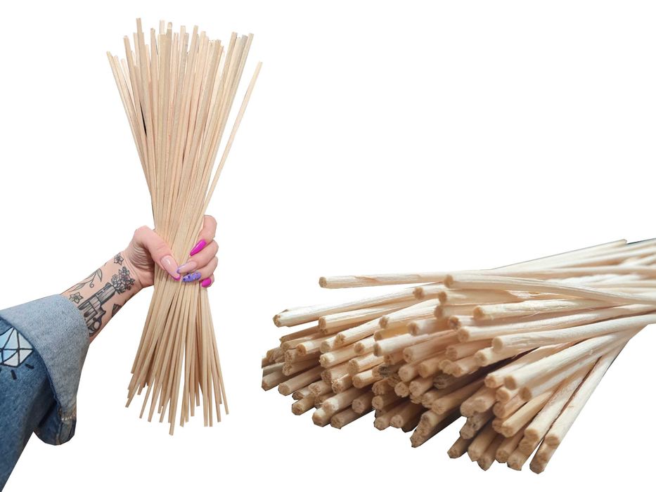 Patyczki drewniane 40 cm 100 sztuk do Waty Cukrowej szaszłyków