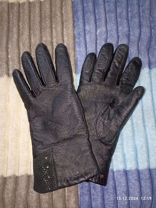 Шкіряні рукавиці жіночі. Зимові перчатки