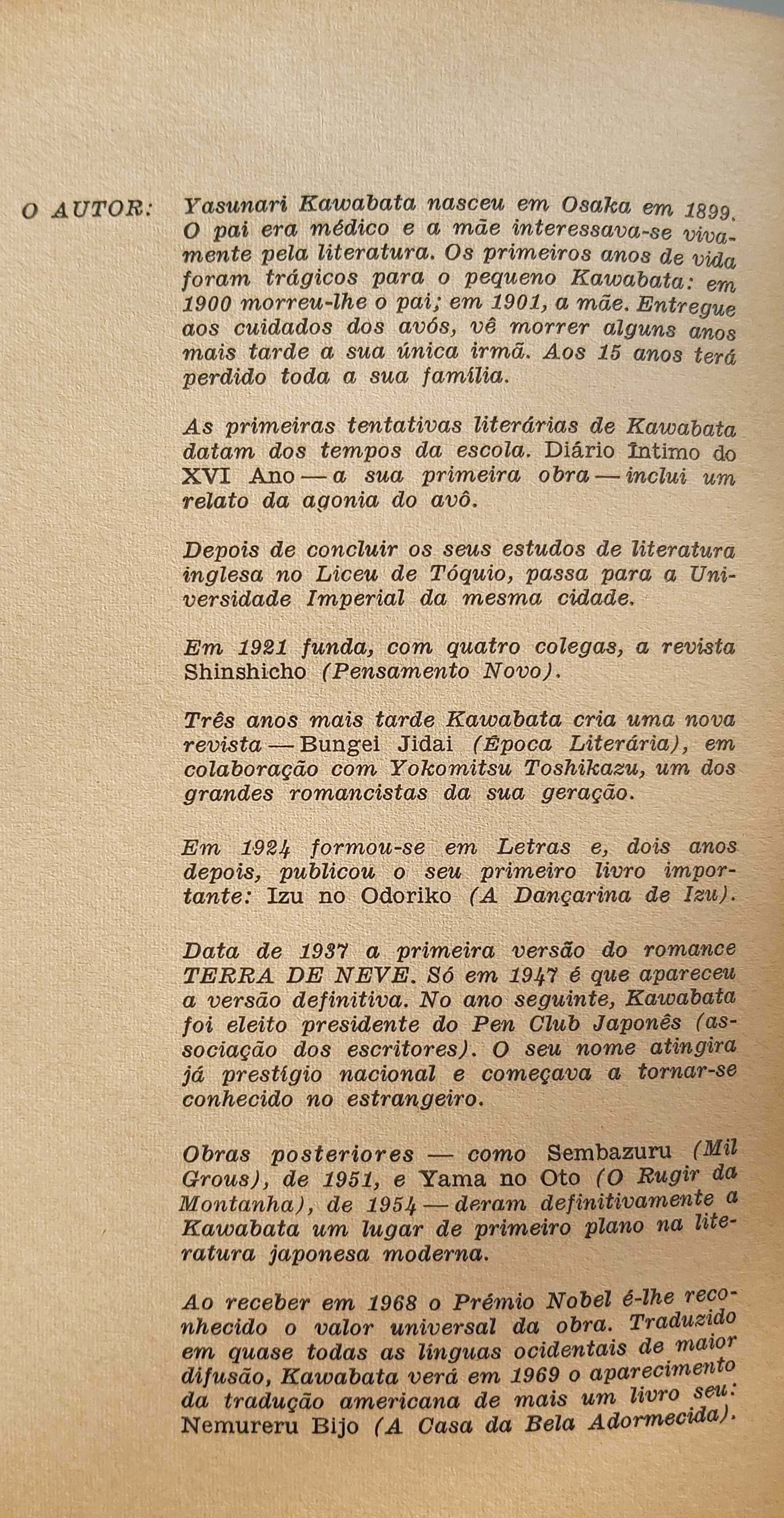 Terra de Neve - Yasunari Kawabata [Prémio Nobel da literatura 1968)