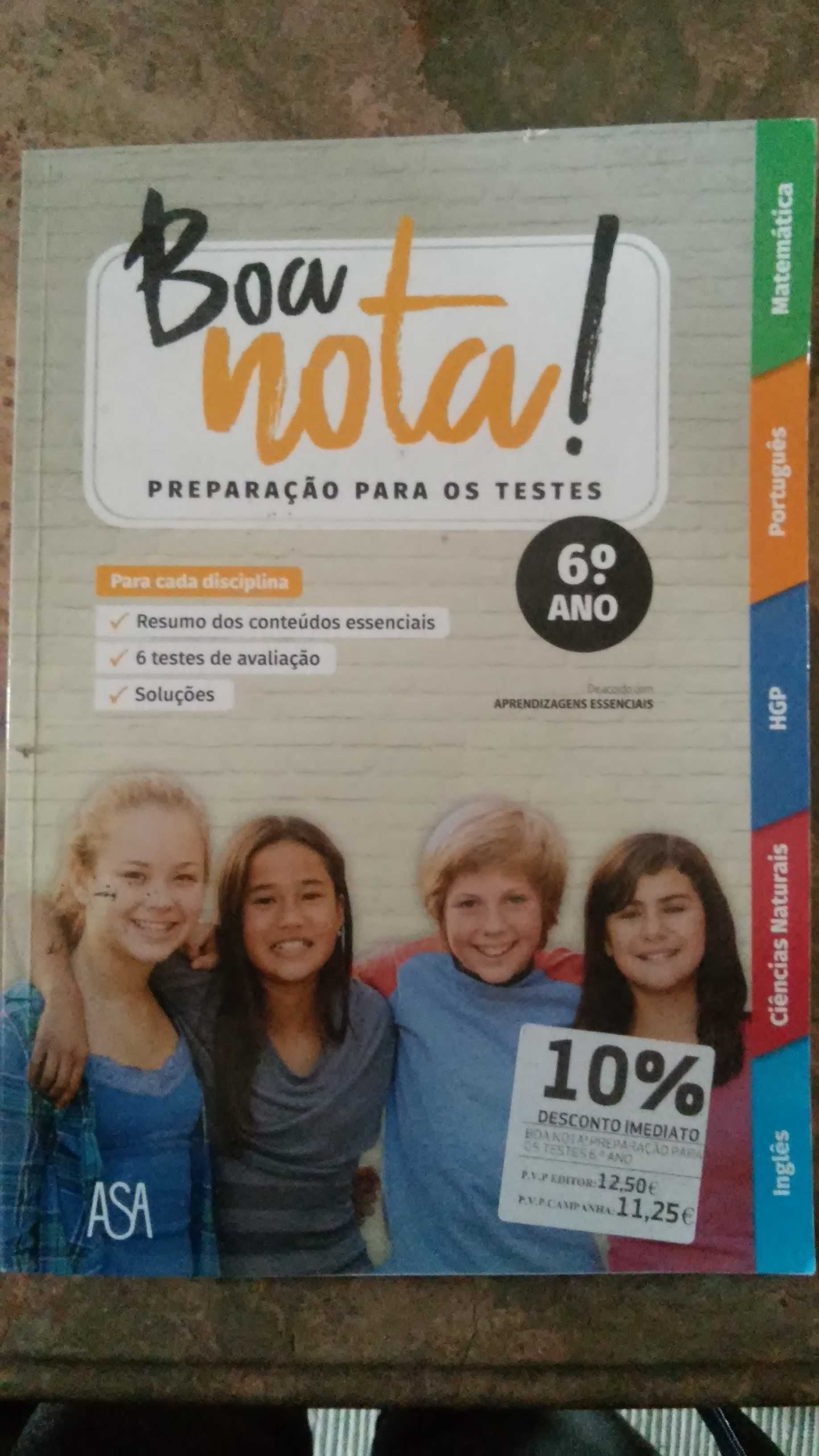 Boa nota! Preparação para os Testes - 6.º Ano