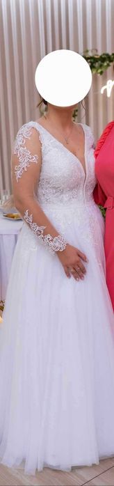 Długa Suknia Ślubna rozmiar 38