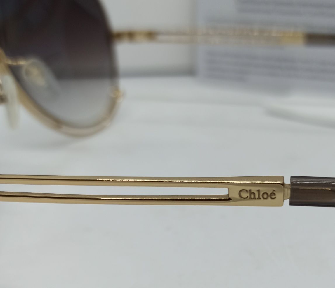 Chloe CE 121S стильные женские очки серый градиент в золотом металле
