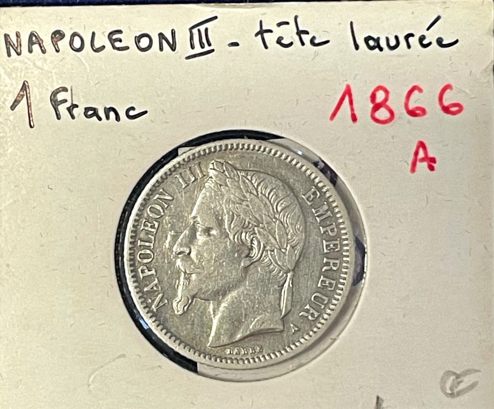 1 Frank, Napoleon III, Francja 1866