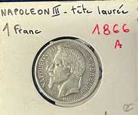 1 Frank, Napoleon III, Francja 1866