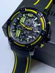 Zegarek Megir Bike Mens Black Yellow Chronograph