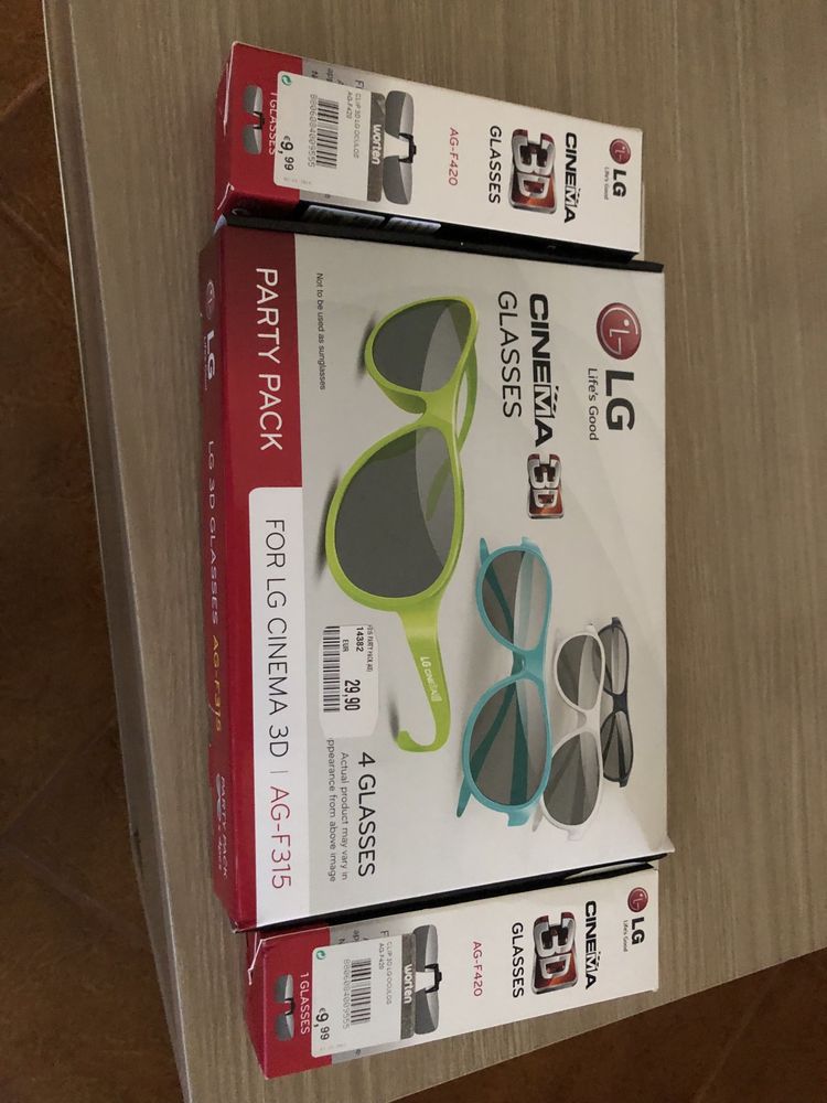 Oculos 3D LG com aplique para quem usa oculos