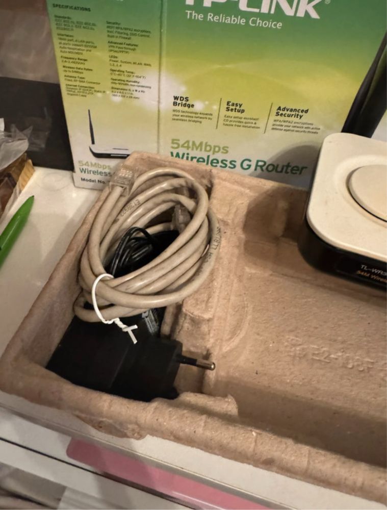 Router tp-link tl-wr340g modem internetowy zasilacz kabel sieciowy