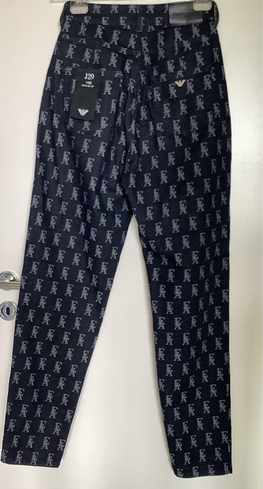 Jeansy Emporio Armani  z elastanem, c.granat, logowane,wysoki stan, 28