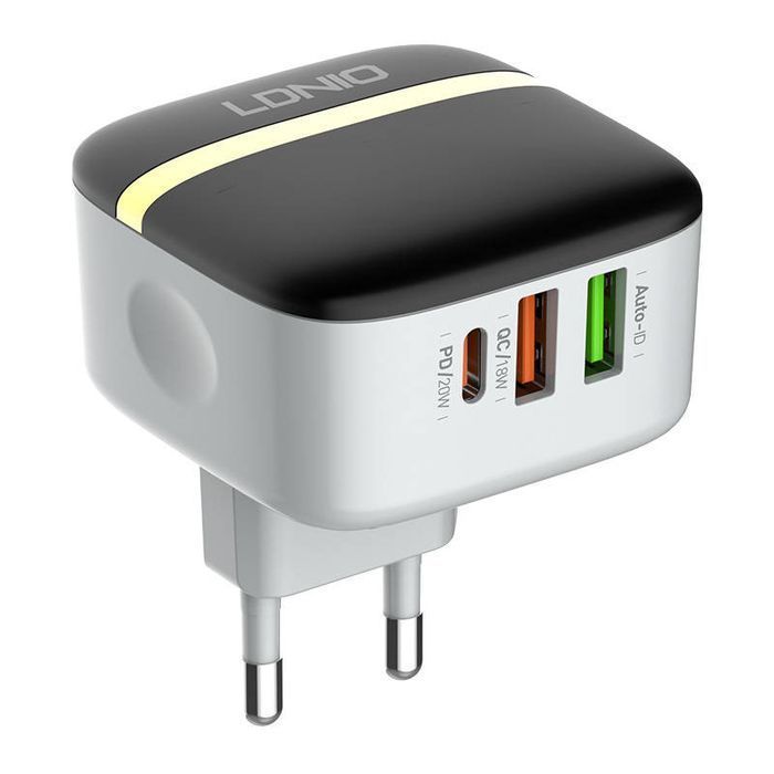 Ładowarka Sieciowa Ldnio 2Usb, Usb-C 32W + Kabel Usb-C - Lightning