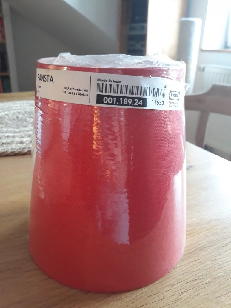 Klosz abażur Ikea Fansta czerwony