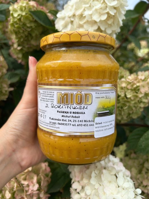 Miód z rokitnikiem 900g wielokwiatowy polski na prezent