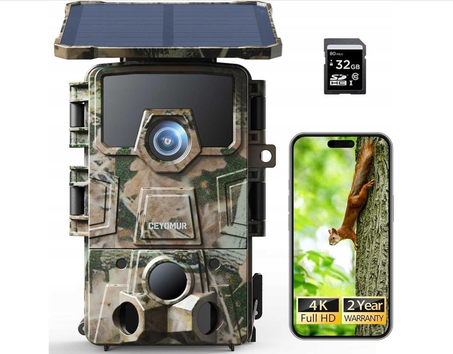 Fotopułapka Solarna Ceyomur CY95 40MP WLAN Bluetooth na zwierzęta