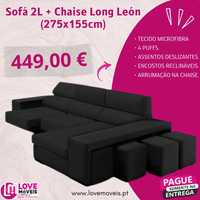 Sofá 2L + Chaise Long León (275x155cm)