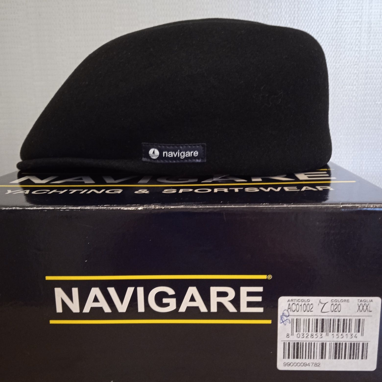 Кепка NAVIGARE, оригинал,100% шерсть,, 59-60 размер. Чёрная,.