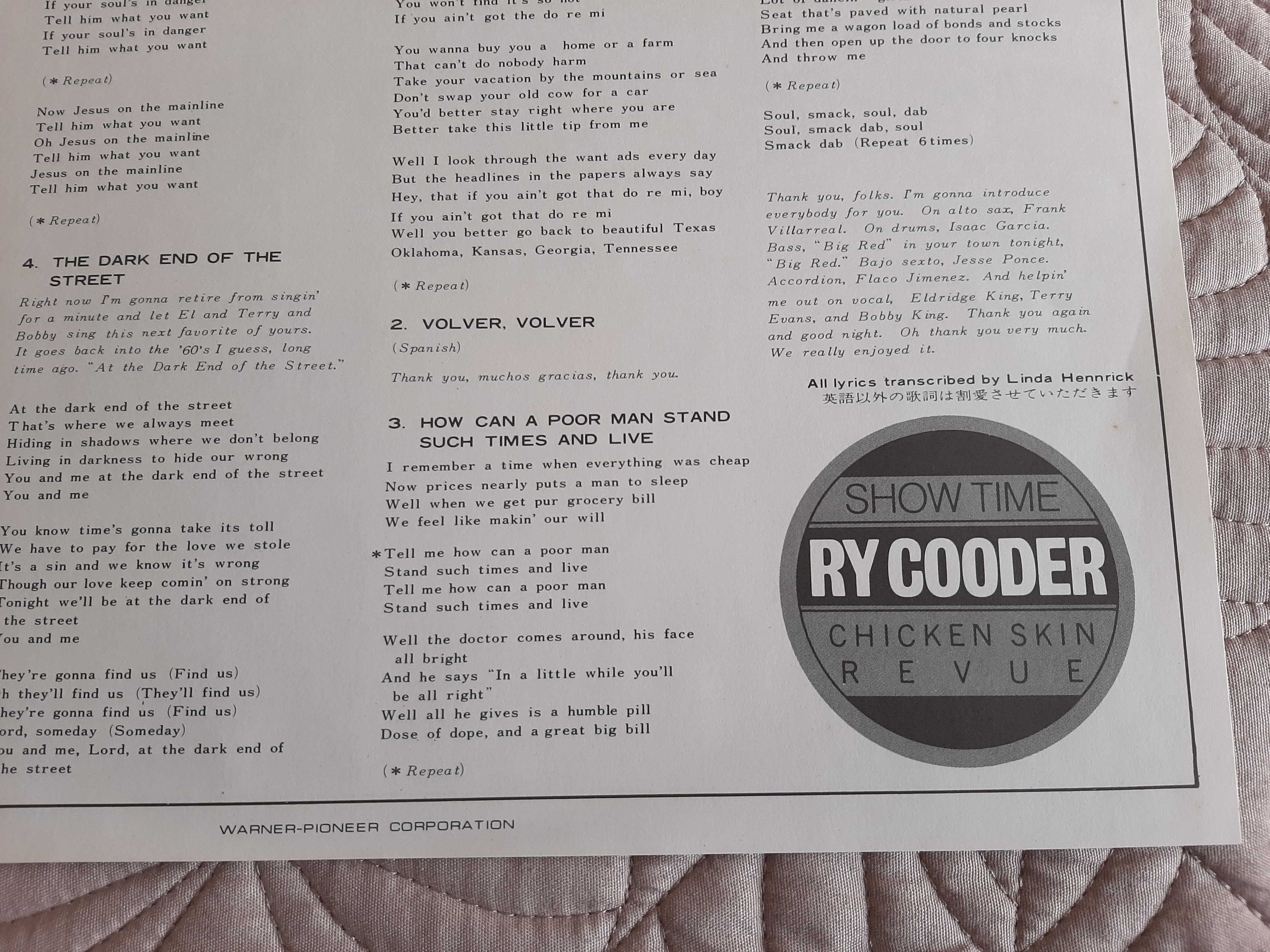 Ry Cooder - Show Time - Japão - Vinil LP
