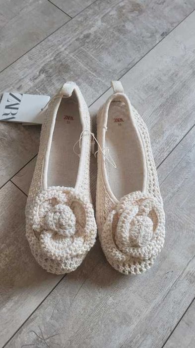 Zara baleriny 35 nowe ażurowe