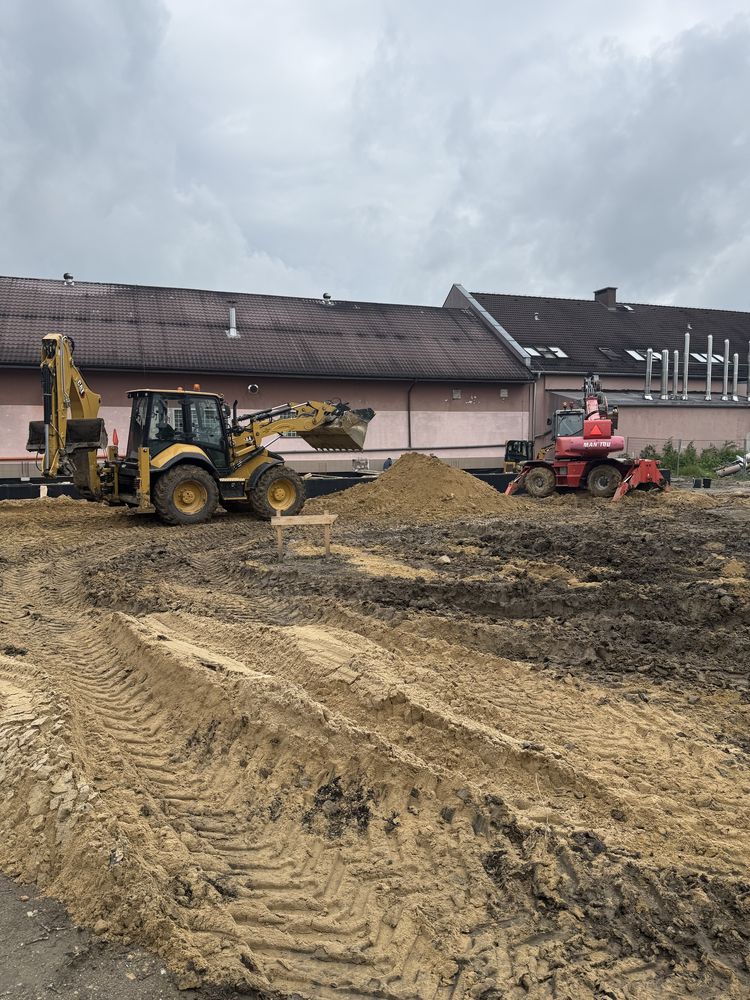 Usługi koparko ładowarka cat444prace,roboty ziemne załadunek,niwelacja