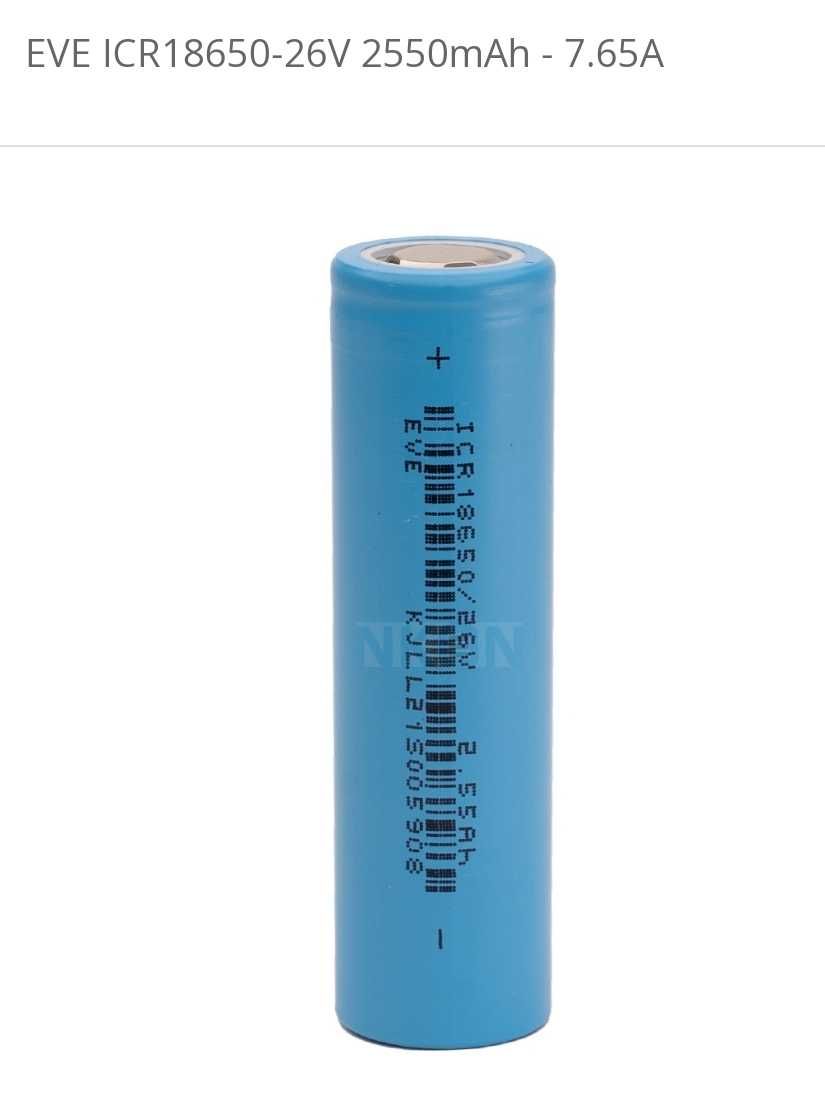 Аккумулятор Li-ion EVE ICR18650-26V 2550mAh - 7.65А Новые !!! ФОП