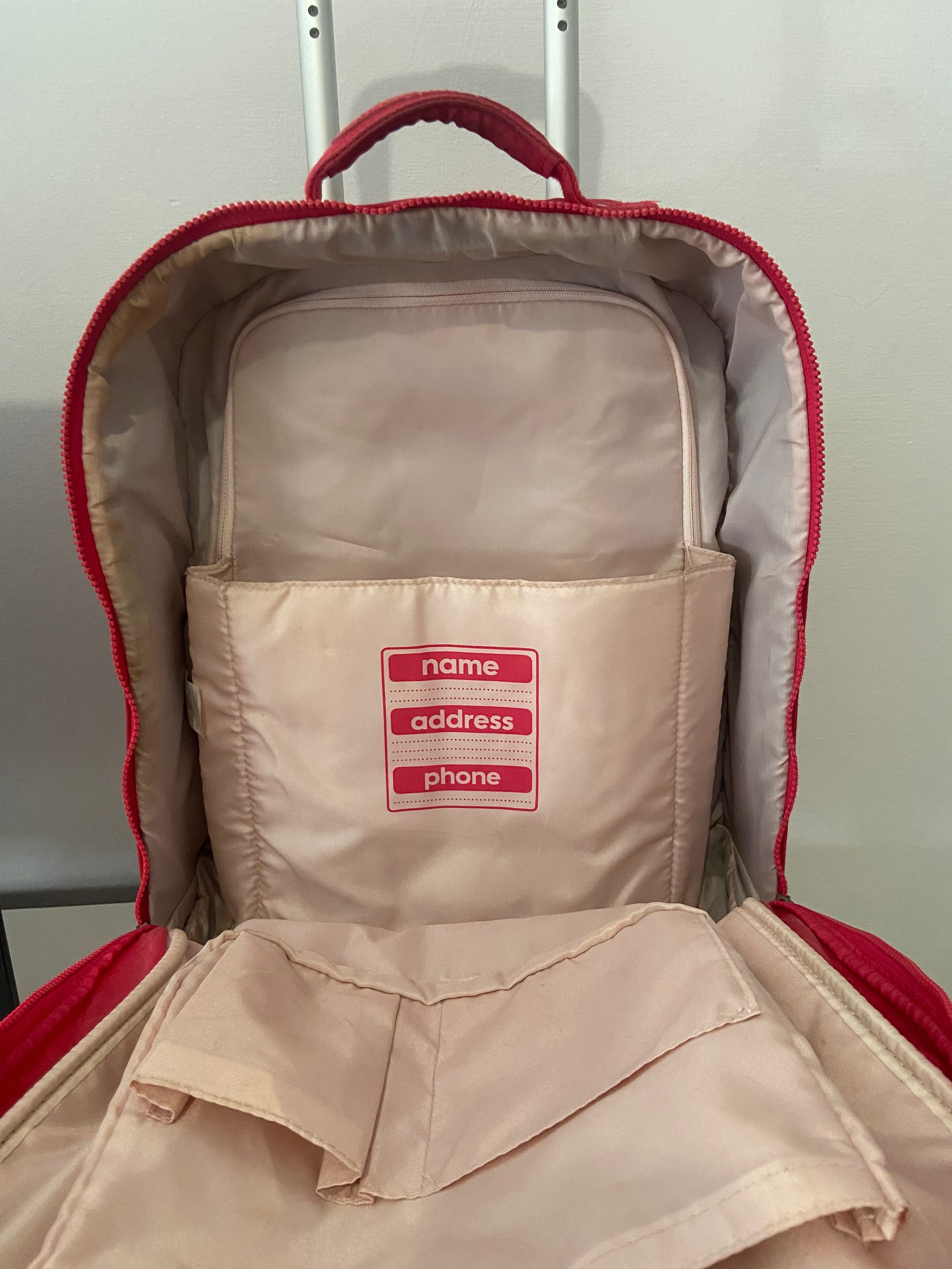 Mochila Kipling Pink com rodinhas
