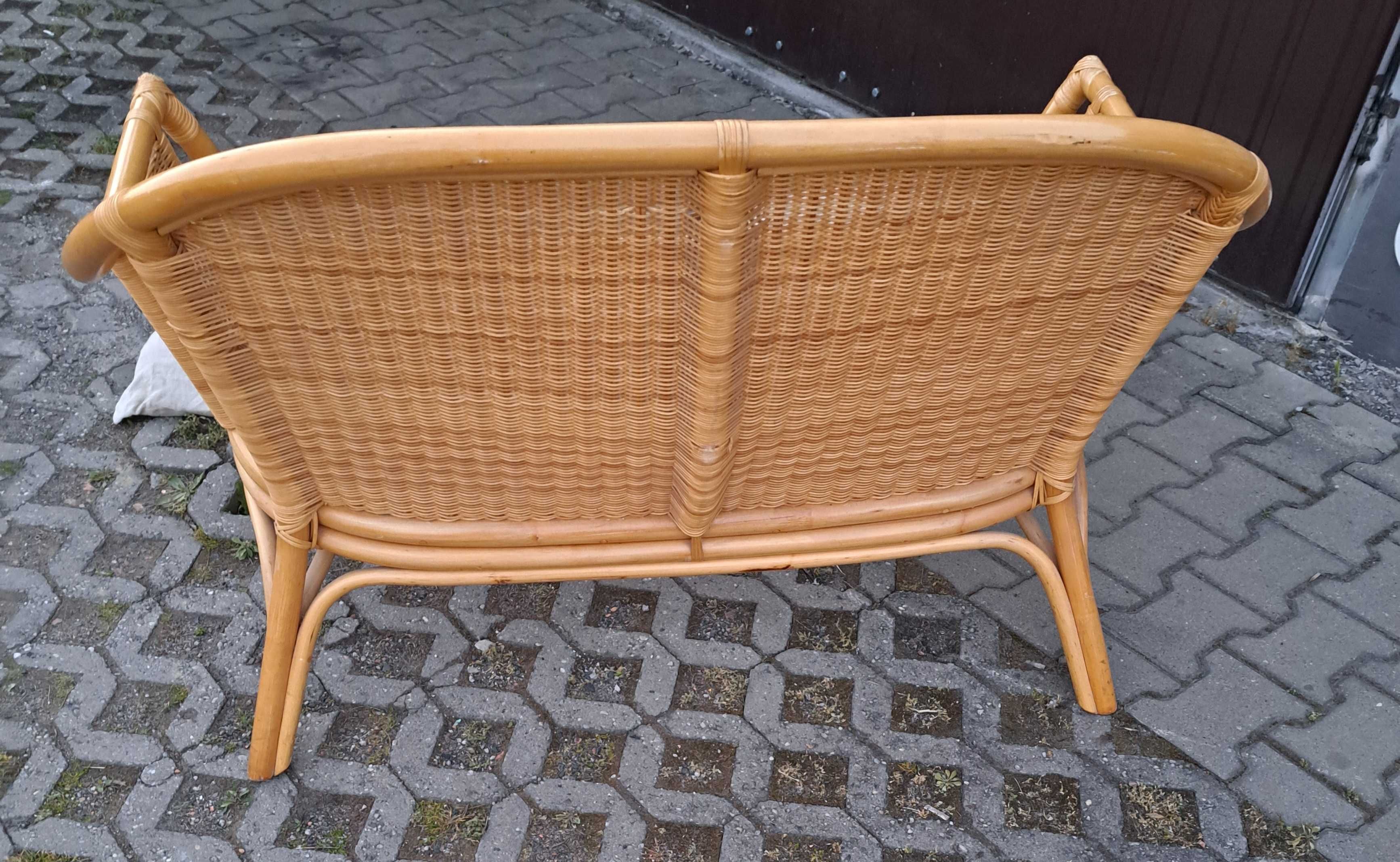 Ławka rattanowa, rattan, poduchy, balkon, taras
