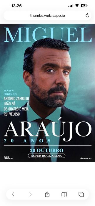 7 bilhetes miguel araujo dia 28/10