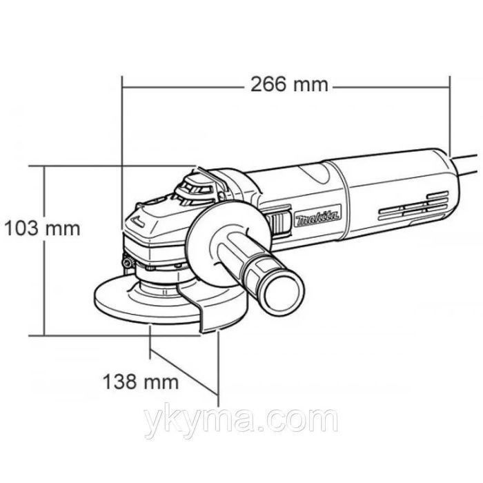 Кутова шліфувальна машина болгарка Makita 125мм 1200Вт 11000 об/хв PL
